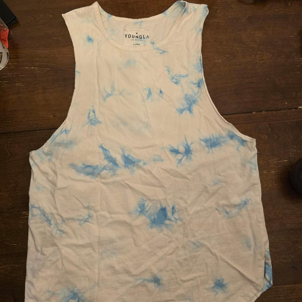 YoungLA 321 "Tie-Dye Bloc" Cut Off Tank – Friendly Skies (Size XL)